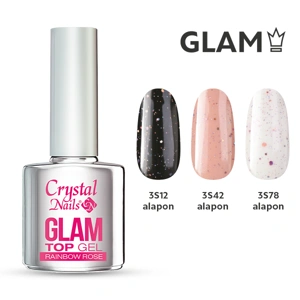 Crystal Nails Glam Top Gel 4ml - Rainbow Rose főképe